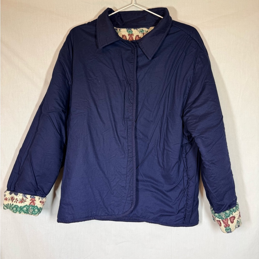 Vintage KEREN hart Multicolor Heart Pattern Tapestry Jacket - Picture 5 of 5